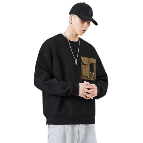 Sweat-shirt de travail ample GUOYUXIAO manches longues et col rond confortable