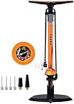 GOBKO Bike Pump with Gauge,Bicycle Floor Pump for Presta and Schrader Valves Bike Tire Pumps Inflator High Pressure 160PSI & 11BAR Portable Air Pump for Road Bike Car MTB Sports Balls