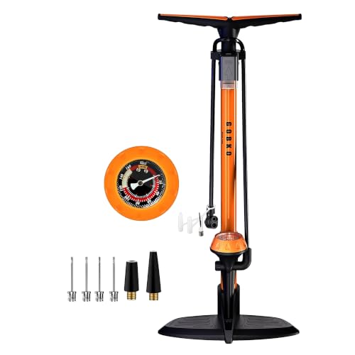 GOBKO Bike Pump with Gauge,Bicycle Floor Pump for Presta and Schrader Valves Bike Tire Pumps...