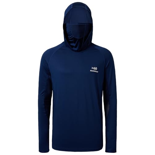 Image of BASSDASH UPF 50+ Men's Long Sleeve Fishing Shirt with Mask UV Neck Gaiter Hoodie