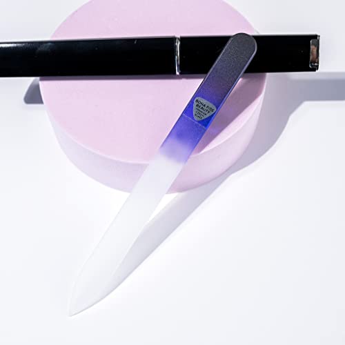 Bona Fide Beauty Glass Nail Files, Manicure Glass Fingernail Files With Cases, Gentle Precision Filing, Leaves Nails Smooth - 1-Piece Premium Czech Glass Files #TOP1