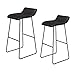 Zestaw 2 stołków barowych, kuchenny, stołek śniadaniowy z podnóżkiem, metalowe nogi, krzesła barowe do blatu kuchennego, wyspy, kawiarni, baru, 70 cm (rozmiar: 70 cm, kolor: czarny)