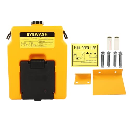 Portable Eyewash Station, 53L Wall Mount Eyewash Station 3L Per Minute Eye Wash Irrigation Kit, Wall Mounted Emergency Eye Wash Station for Laboratory, Factory, Construction Site
