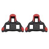1 par de Accesorios para Bicicleta de Carretera, Tacos de Pedal Amarillos, Sistema de Bloqueo Automático, Montaña (Rojo)