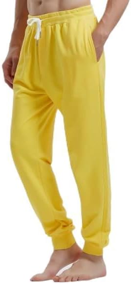 AMY COULEE Men's Casual Joggers Cotton Sweatpants Workout Athletic Pants with Pockets Drawstring Gym Running Pants