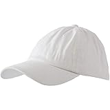Washed Cotton Baseball Cap (One Size, White)