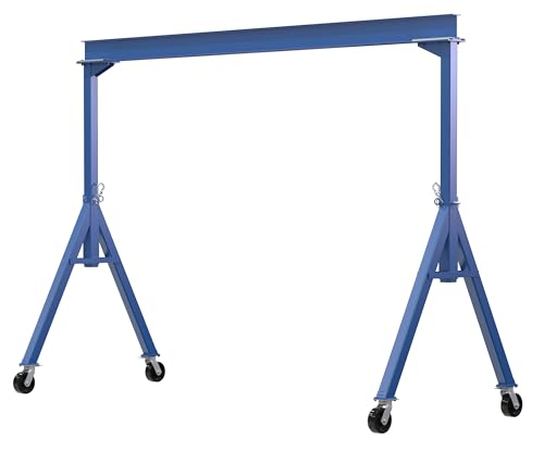 Vestil FHS-4-15 Steel Fixed Gantry Crane with Phenolic Casters 15 Ft. 4000 Lb. Capacity Blue