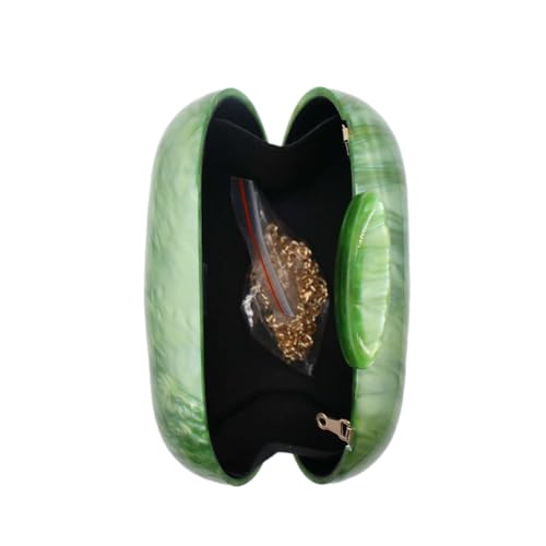 Image of Acrylic Evening Clutch Bag for Women Shell Shape Shoulder Crossbody Bag Glitter Marble Purse Handbag