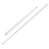 E-outstanding 2Pcs AM FM Radio Universal Antenna,M3 Male Thread 7 Section Telescopic Stainless Steel Replacement Antenna Aerial,Stretched Length 98cm 38.5' for Radio TV Electric Toys (3mm)