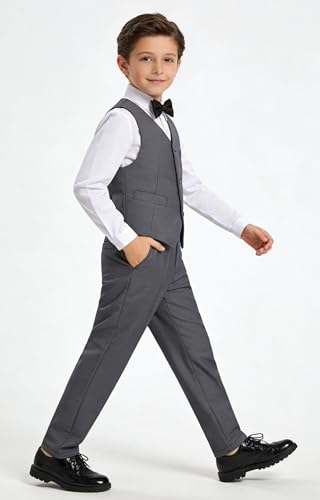 Image of Boys Suit for Kids Formal Slim Fit Tuxedo Suits Ring Bearer Outfit