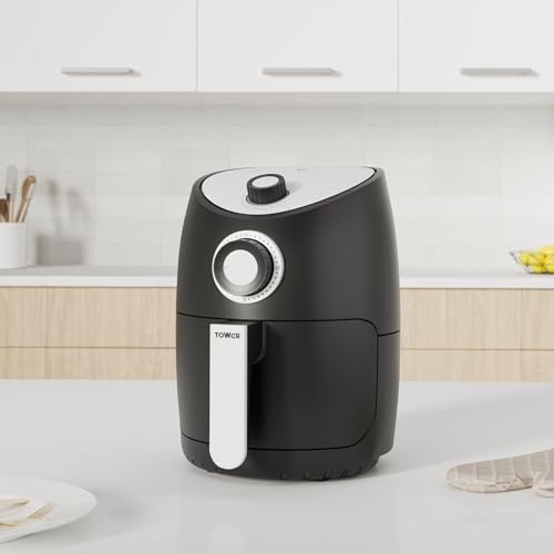 Tower T17023 Vortx Heißluftfritteuse für die Ganze Familie mit Schneller Luftzirkulation - 30-Minuten-Timer - Airfryer Heißluftfritteuse Klein 2,2 l - Schwarz – Bild 3