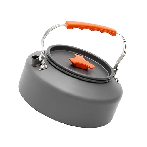 Mikikit Outdoor Camping Kettle Lightweight Tea Pot with Folding Handle Heat Resistant and Durable for Boiling Water for Picnics and Outdoor Activities