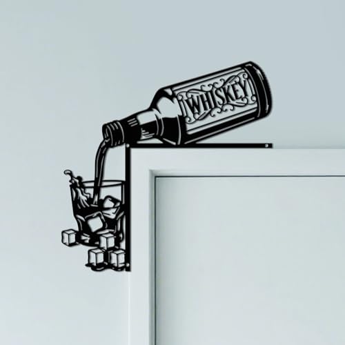 CUTHOLLOW whisky Métal Ornement de Cadre de Porte, Décoration Murale Noir pour Porte, Art Déco Originale d'angle de Portail pour Maison, Salle de Bain,...