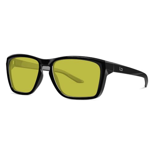 Image of BNUS Polarized Corning Glass Lens Fishing Sunglasses Men Yellow Low Light | 30% VLT High-Contrast Amber Yellow Lens, Brightens Low Light, for Dawn Dusk Cloudy Days, Color-Friendly