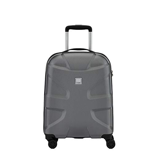 Preisvergleich Produktbild Titan X2 Handgepäck inkl. kleine Kulturtasche 4 Doppelrollen Trolley Hartschale (39x55x20cm) (Gunmetal)