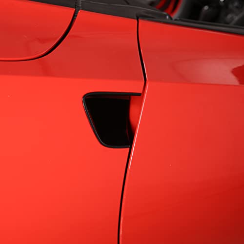 TINKI Car Door Handle Door Bowl Paint Scratch Protector Cover Compatible for Chevrolet Corvette C7 2014 2015 2016 2017 2018 2019 Car Outdoor Safety Decora Cover Trim Accessories (Glossy Black)