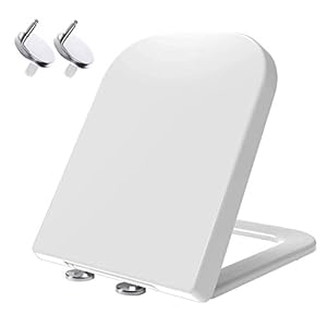 Mass Dynamic Square Toilet Seat Soft Close, Quick Release Toilet Seats for Easy Cleaning, Easy Installation with Top…