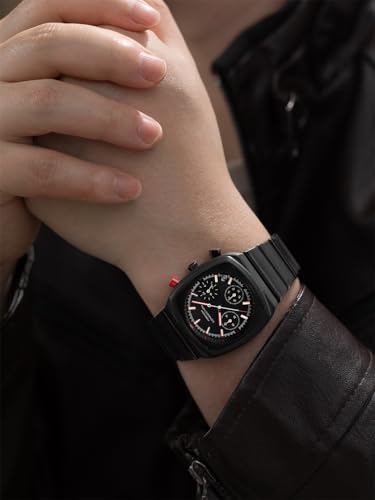 Image of French Connection Courvex Black Dial Stainless Steel Chronograph Watch for Men - FCB21BBM