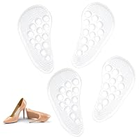 2 Pairs Gel Arch Support Insoles, Clear Arch Support Pads Adhesive High Arch Inserts Soft Arch Pad Flat Feet Shoe Inserts for Most Shoes Men Women