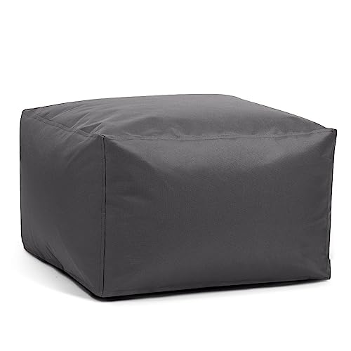 SXBCyan Puf Cuadrado Impermeable Cubierta Otomana Reposapiés Sin Relleno Exterior Playa Jardín Puf Puff Salón Suelo Asiento Futón Taburete Banco(Gray,S-30x30x20cm-cover)
