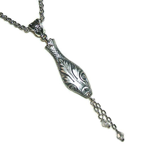 EGYPTIAN REVIVAL SNAKE HEAD NECKLACE 