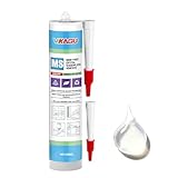 VMS99 Polymer Crystal Clear Sealant & Adhesive -100% Transparent, Shadowless Waterproof Caulk for Glass, Kitchen, Bath &Stone, Non-Yellowing - Works On Wet Surfaces10.15 Fl Oz