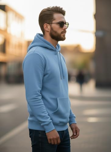 Image of Men Regular Fit Fleece ||Black||Hoodie Solid||Sweatshirt-JM3860