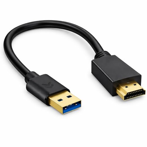Znoogrn USB - HDMI�[�d�P�[�u�� 0.5M USB-A - HDMI�A�_�v�^�[ Mac/iOS/Windows 10/11�p ���j�^�[�AHDTV�A�v���W�F�N�^�[�p�~�jHDMI�r�f�I�P�[�u�� ? �v���O�A���h�v���C(�u���b�N)