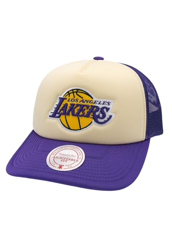 Mitchell & Ness NBA Vintage Block Trucker Cap Los Angeles Lakers Cream/Purple