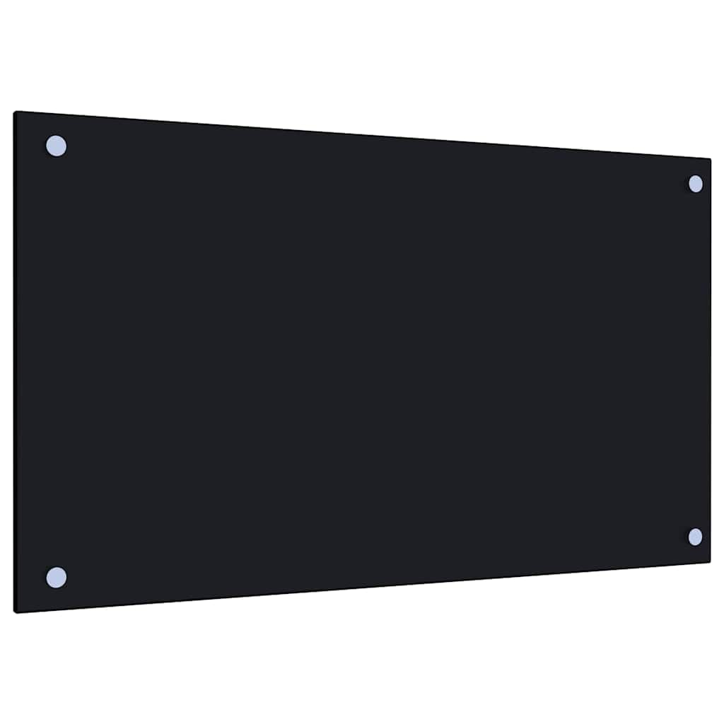 ACAGALA Pannello da parete da cucina in vetro temperato, 70 x 40 cm, 2 pezzi, pannello posteriore in vetro, protezione dagli schizzi per cucine moderne, colore nero
