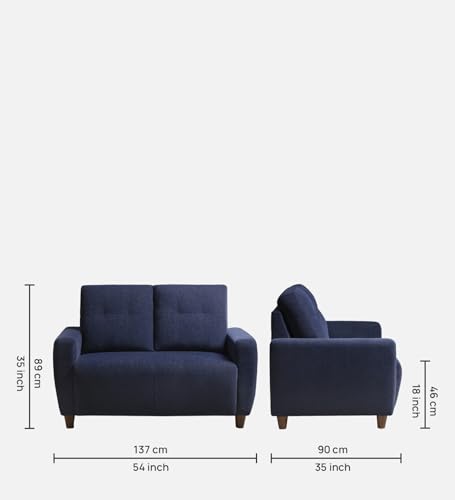 Image of Sleepyhead Yolo Designed by Duroflex - 2 Seater Sofa |Premium Fabric, Plush 3 Layer Cushioning |Modern Buttonless Tufted & Anti-Sag Comfort |Stylish & Durable |3 Years Warranty - Berry Blue