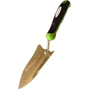 Garden Guru Transplanter Trowel Shovel – Titanium Coated Stainless Steel – Rust Resistant – Ergonomic Grip – Perfect Hand Shovel Tool for Gardening Weeding Transplanting and Digging in Garden Beds