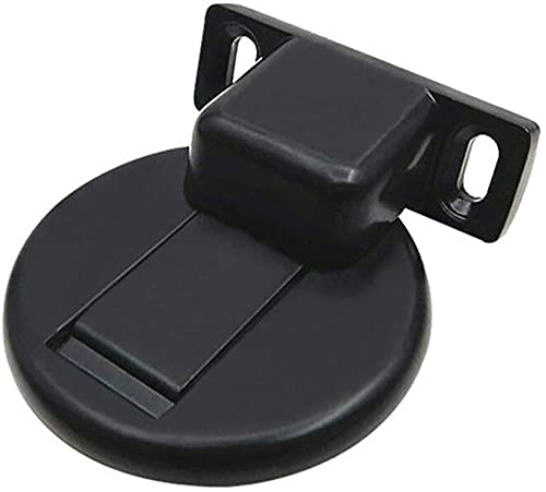 Door Stopper, Wall Floor Mount Magnetic Safety Catch Door Holder Anti-Collision Invisible Doorstop Metal Stop(Black)