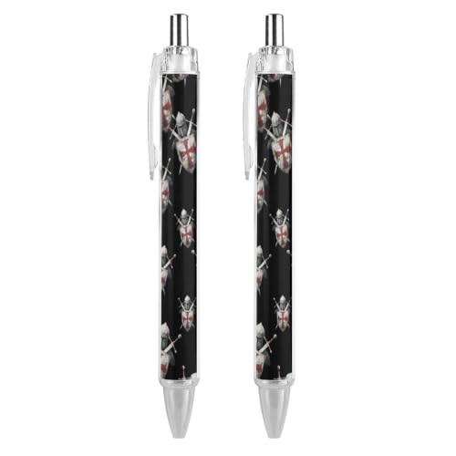 Image of Medieval Knight's Helmet Smooth Retractable Ballpoint Pens 2 PCS