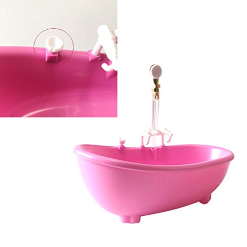 Toyvian Bathtub For Dolls Electric Water Spraying Bathtub Swimming Pool With Sprayer Without Battery Pretend Play Toy For Kids (Pink) #TOP3