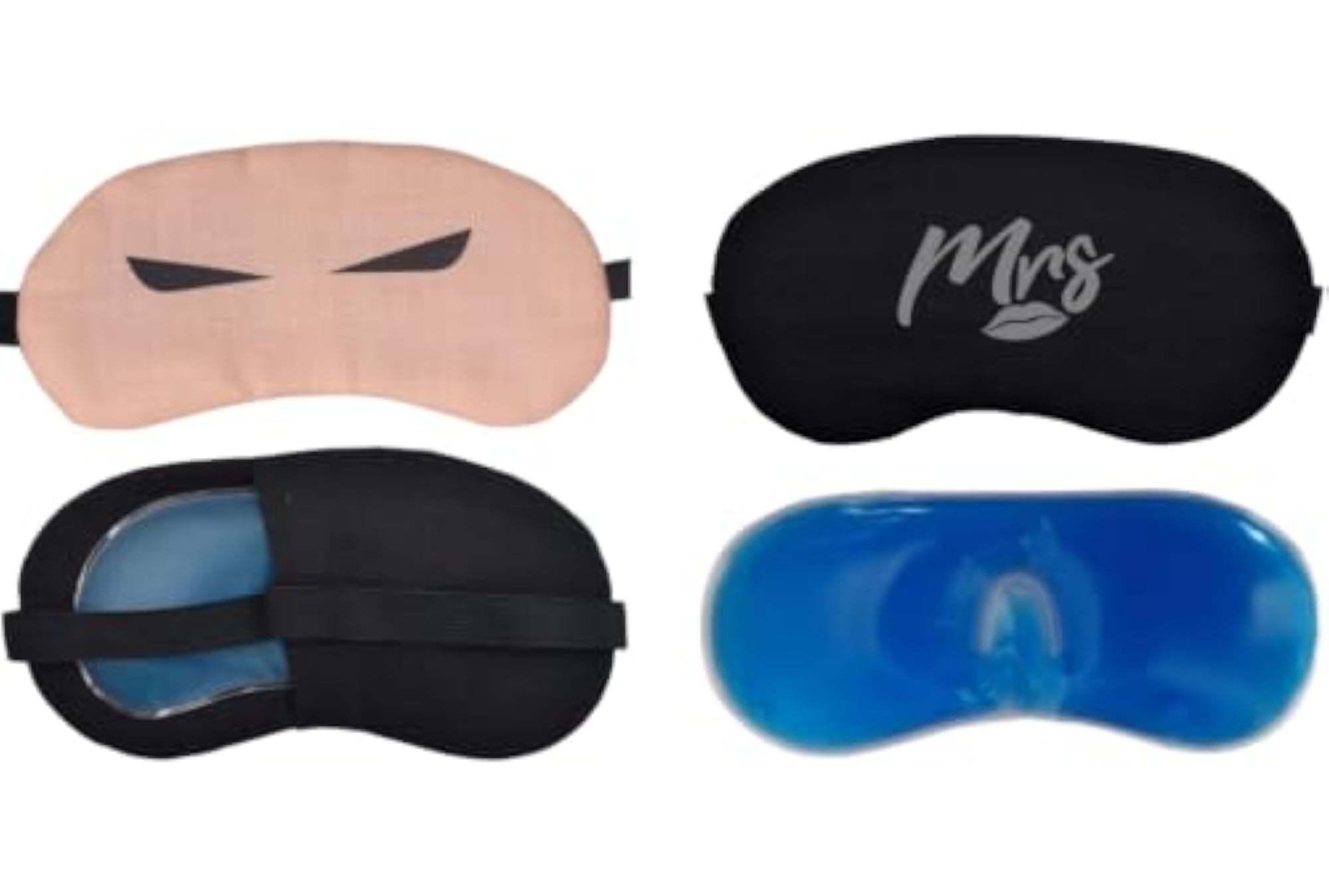 Cooling Gel Eye Mask for Sleeping - Classic Black Minimal Design