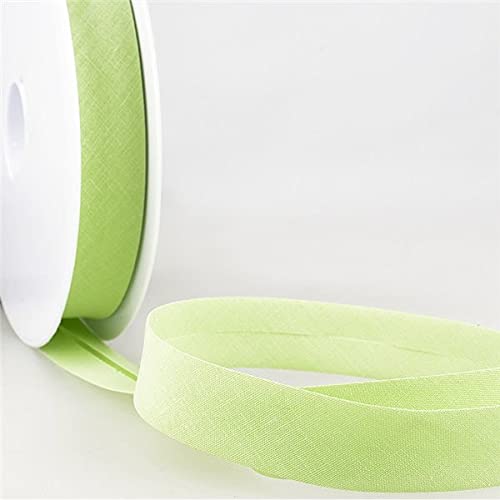 Biais replié en textile vert nil fabriqué en France pour finitions haute couture