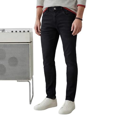 Image of WROGN Men's Slim Fit Jeans | Cotton Stretch | Solid | Casual Denim