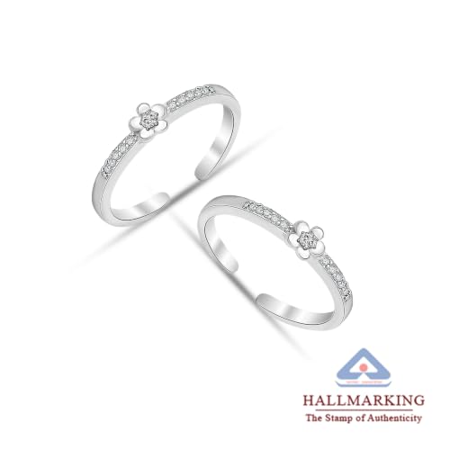 Image of TRUESILVER ACPL 925 Sterling Silver Toe Rings for Women (Adjustable) BIS Hallmarked Multi-Design Bichiya | Pure Chandi Foot Jewelry | Gift for Mom, Anniversary, Birthday, Wedding
