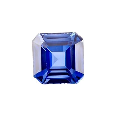 Saphir bleu naturel authentique en taille brillante carrée géométrique