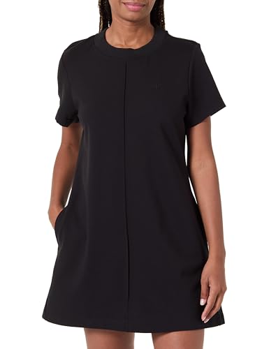 Calvin Klein Vestido tipo camiseta Mujer Punto Milano corto, Negro (Black), XL