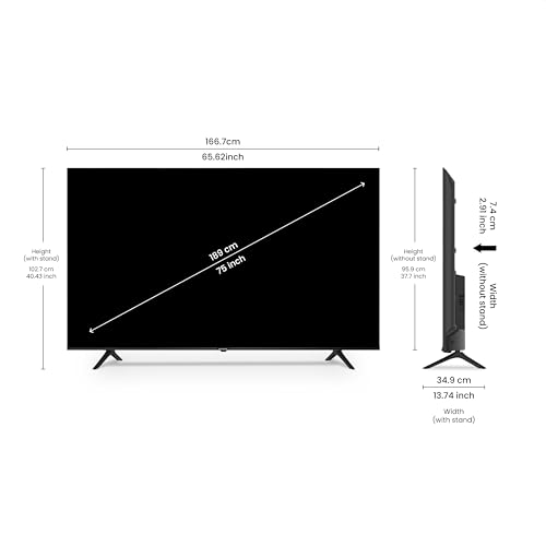 Image of Aiwa 190 cm (75 inches) QLED Display 4K Ultra HD | Google TV | Smart TV | Dolby Vision | Magnifiq Series Bezel-Less | 2 GB RAM | 16GB Storage | Dolby Atmos Audio | Signature Sound | AS75QUHDX3-GTV