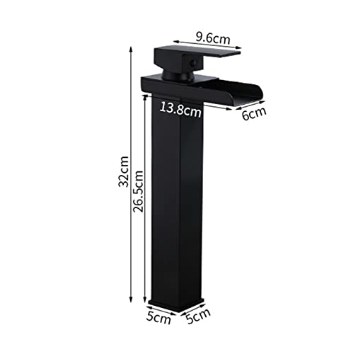 Mitigeur cascade noir pour lavabo mono-trou en laiton - 3