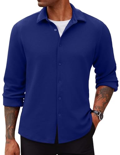 COOFANDY Button Down Shirt Men Fall Shacket Regular Fit Fashion Casual Shirts For Men