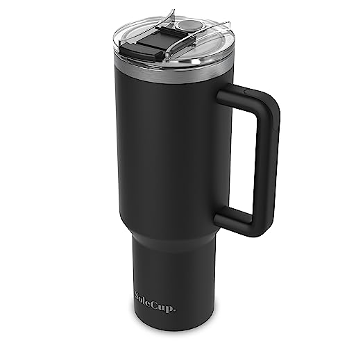 SoleCup. 40oz Travel Mug with Handle, Lid and Two Straws, Drinks Stay Hot for 8 Hours, Cold for 24 Hours - Image 2