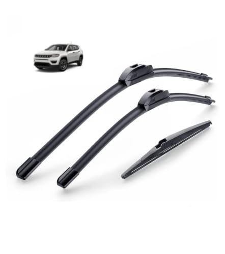 Image of AWB 24 inch+18 inch Frameless /Soft Wiper Blades with 10 inch Rear Specific Wiper Blade Replacement Set for Jeep Compass(Set of 3)
