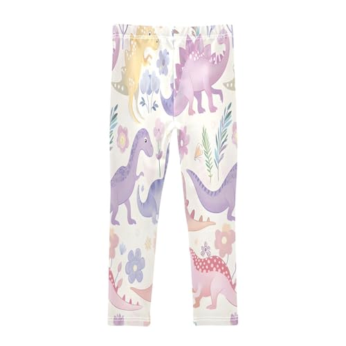 Bolaz Toddler Girls Leggings Printed Yoga Pants Leggings Pink Purple Dinosaur for Kids2