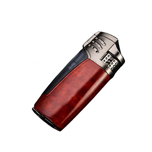Briquet de luxe en métal à 3 flammes bleues et coupe-cigare intégré