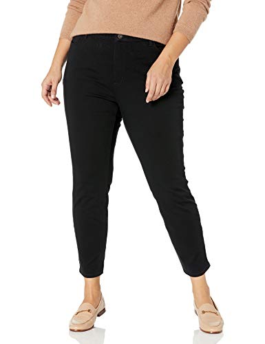 Dickies Women's Size Perfect Shape Skinny Twill 4 Pocket Pant-Plus, Rinsed Black, 20W