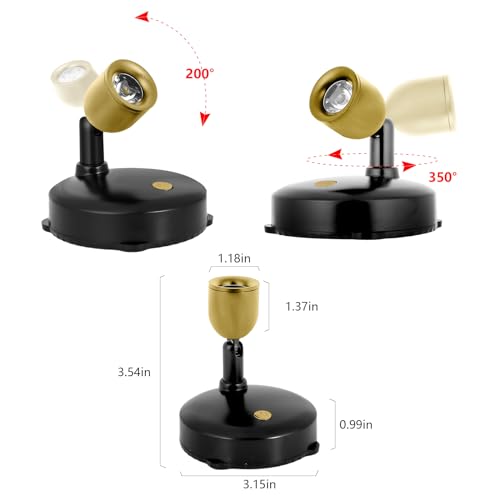 Wireless Spotlight Battery Powered, Dimmable Accent Up Light with Remote, Indoor LED Display Lighting for Picture Photo Dartboard Plant Tree Decor Painting Art Portrait